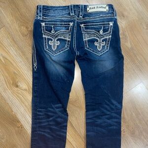 Rock Revival Dark Blue Jeans with Embellished Details
